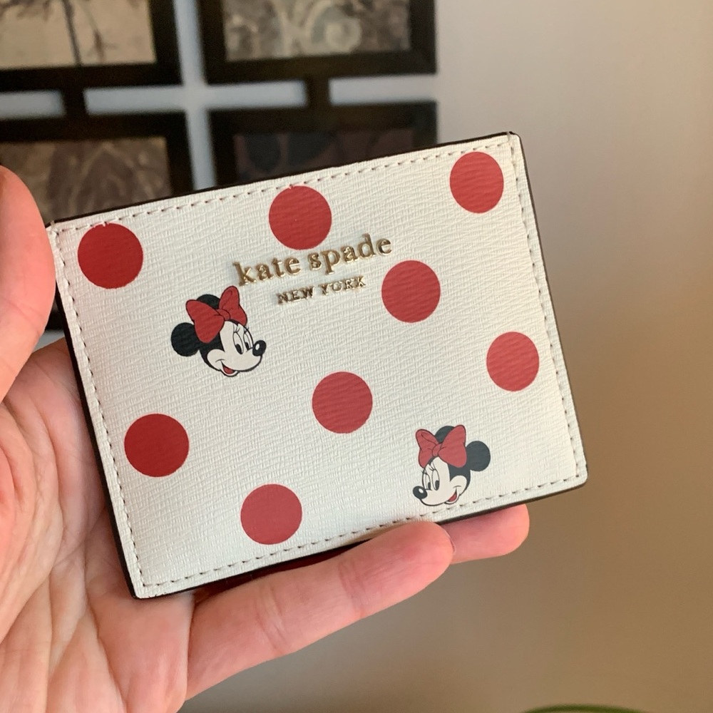 Authentic KATE SPADE LImited Edition leather dots Disney card case - Picture 1 of 8